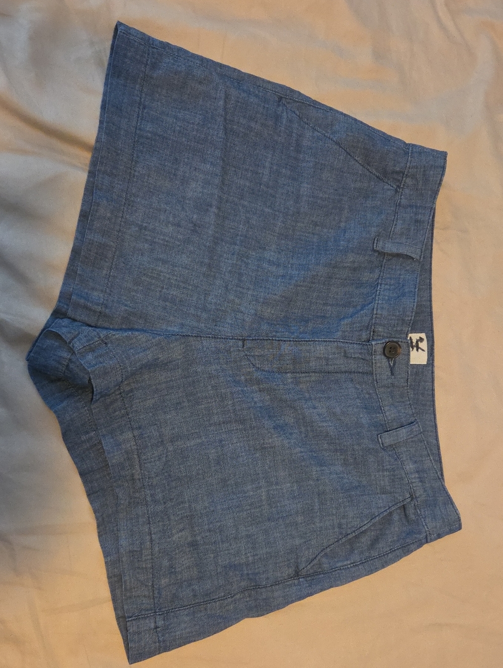 Chambray Blue Casual Shorts
